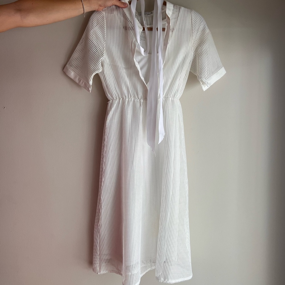 Double layered white summer dress